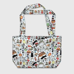 Пляжная сумка 3D Персонажи Миядзаки паттерн