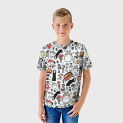 Детская футболка 3D Персонажи Миядзаки паттерн - фото 2