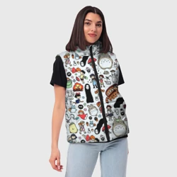 Женский жилет утепленный 3D Персонажи Миядзаки паттерн - фото 2