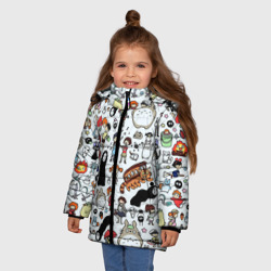 Зимняя куртка для девочек 3D Персонажи Миядзаки паттерн - фото 2