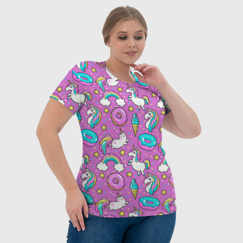 Женская футболка 3D с принтом Pink unicorn, фото #4