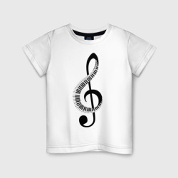 Скрипичный ключ и клавиши – Детская футболка хлопок с принтом купить со скидкой в -20%