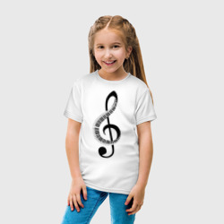 Детская футболка хлопок Скрипичный ключ и клавиши - фото 2