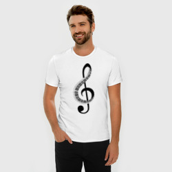 Мужская футболка хлопок Slim Скрипичный ключ и клавиши - фото 2