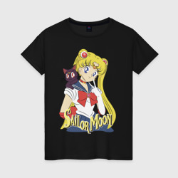 Женская футболка хлопок Sailor Moon & Luna