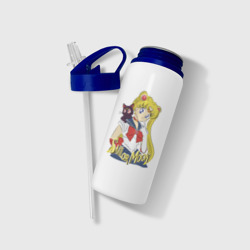 Бутылка для воды с трубочкой Sailor Moon & Luna - фото 2