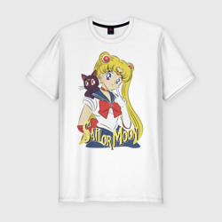 Мужская футболка хлопок Slim Sailor Moon & Luna