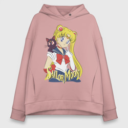 Женское худи Oversize хлопок Sailor Moon & Luna