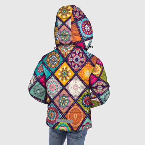 Зимняя куртка для мальчиков 3D Узоры мандалы, цвет светло-серый - фото 4