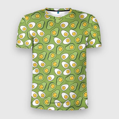 Мужская футболка 3D Slim Avocado and Eggs