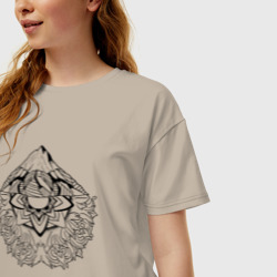Женская футболка хлопок Oversize Mountain mandala - фото 2