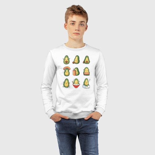 Детский свитшот хлопок Life Avocado, цвет белый - фото 7