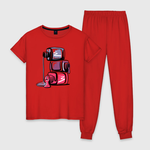 Женская пижама хлопок Лаки, цвет красный