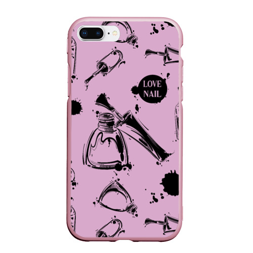 Чехол для iPhone 7Plus/8 Plus матовый Love Nail, цвет розовый