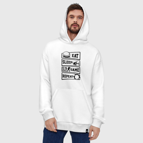 Худи SuperOversize хлопок Eat Sleep CS GO repeat - фото 5