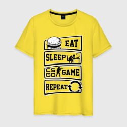 Мужская футболка хлопок Eat Sleep CS GO repeat