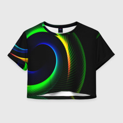 Женская футболка Crop-top 3D Abstract geometry