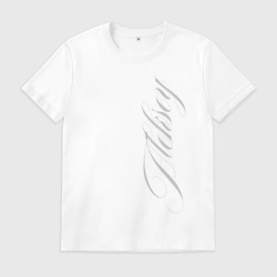 Мужская футболка хлопок Алексей каллиграфическим почерком