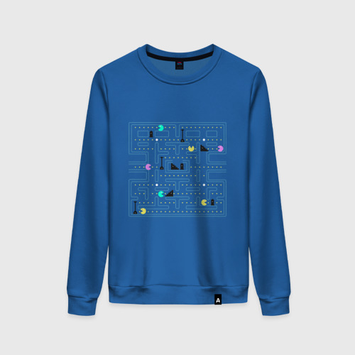 Женский свитшот хлопок Pac-Man, цвет синий