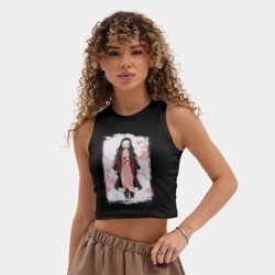 Женская укороченная майка-топ хлопок Незуко - фото 2