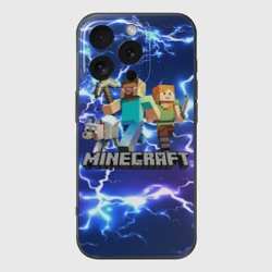 Чехол для iPhone 16 Pro силиконовый с защитой камеры Minecraft Майнкрафт