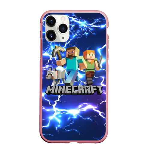 Чехол для iPhone 11 Pro Max матовый Minecraft Майнкрафт, цвет баблгам