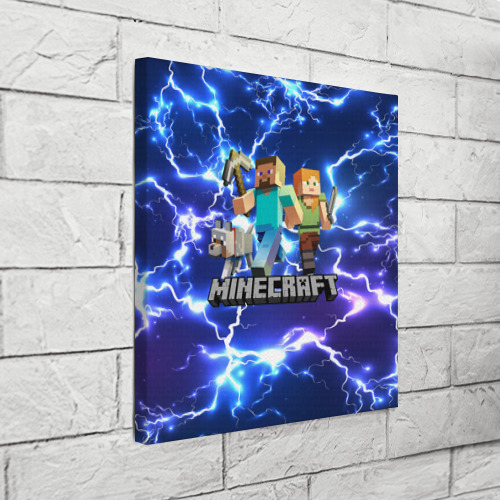 Холст квадратный Minecraft Майнкрафт, цвет 3D печать - фото 3