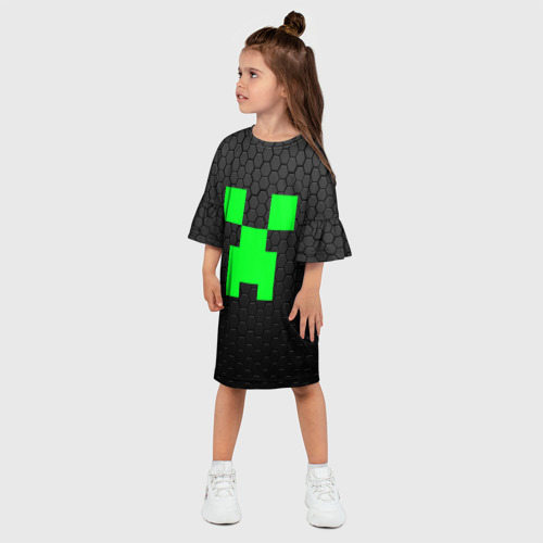 Детское платье 3D Minecraft Creeper Крипер Майнкрафт, цвет 3D печать - фото 3