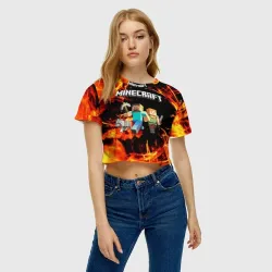 Женская футболка Crop-top 3D Minecraft Майнкрафт