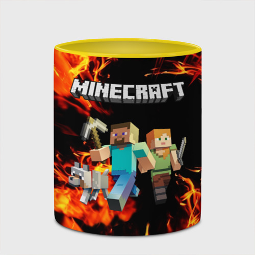 Кружка с полной запечаткой Minecraft Майнкрафт, цвет белый + желтый - фото 4