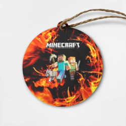 Деревянная игрушка круг Minecraft Майнкрафт