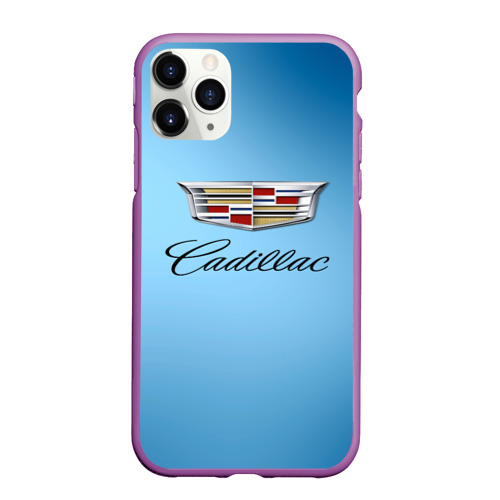Чехол для iPhone 11 Pro Max матовый с принтом Cadillac, вид спереди #2