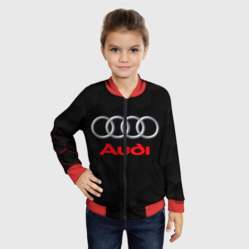 Детский бомбер 3D Audi Ауди, цвет красный - фото 3