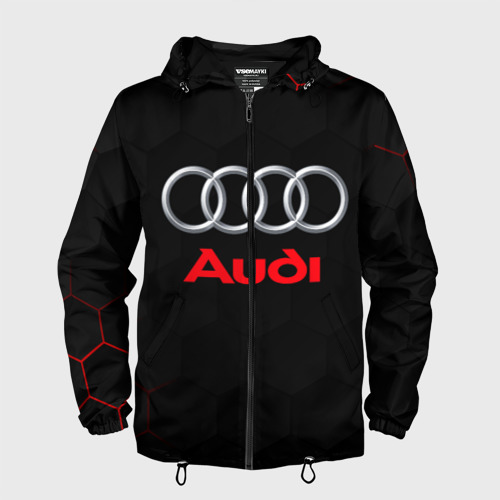 Мужская ветровка 3D Audi Ауди, цвет черный