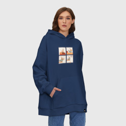 Худи SuperOversize хлопок Комикс про голодного попугая - фото 2