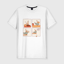 Мужская футболка хлопок Slim Комикс про голодного попугая