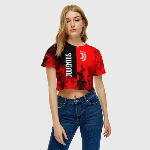 Женская футболка Crop-top 3D Juventus Ювентус, цвет 3D печать - фото 4