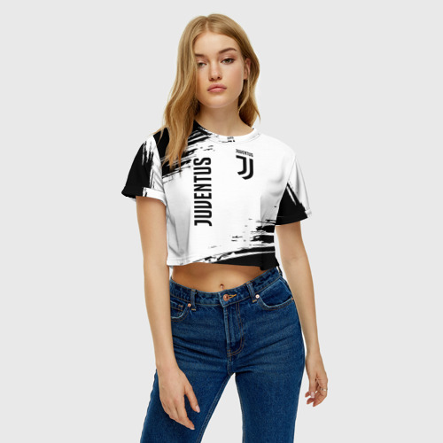 Женская футболка Crop-top 3D Juventus Ювентус, цвет 3D печать - фото 4