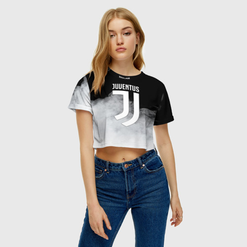 Женская футболка Crop-top 3D Juventus Ювентус, цвет 3D печать - фото 4