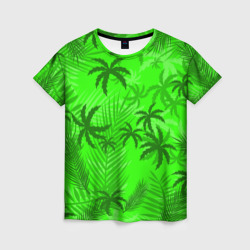 Женская футболка 3D Пальмы лето tropical