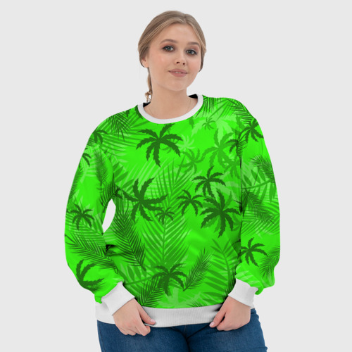 Женский свитшот 3D Пальмы лето tropical, цвет 3D печать - фото 6