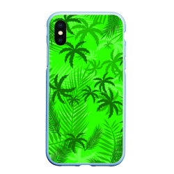 Чехол для iPhone XS Max матовый Пальмы лето tropical