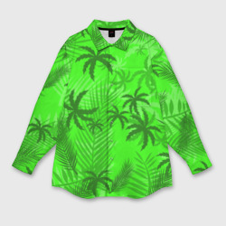 Мужская рубашка oversize 3D Пальмы лето tropical
