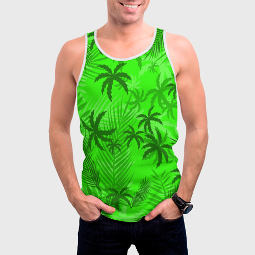 Мужская майка 3D Пальмы лето tropical, цвет 3D печать - фото 3