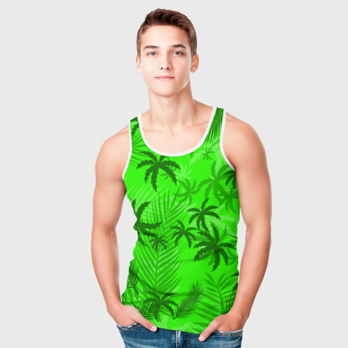 Мужская майка 3D Пальмы лето tropical, цвет 3D печать - фото 5