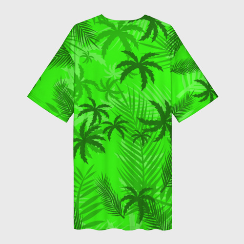 Платье-футболка 3D Пальмы лето tropical, цвет 3D печать - фото 2