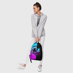 Рюкзак с принтом Fortnite Marshmello для любого человека, вид спереди №6. Цвет основы: белый