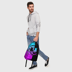 Рюкзак с принтом Fortnite Marshmello для любого человека, вид спереди №5. Цвет основы: белый