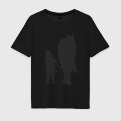 Мужская футболка хлопок Oversize Девочка с конем