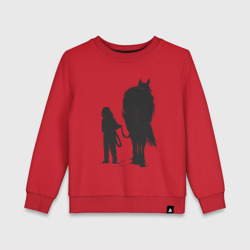 Детский свитшот хлопок Девочка с конем 